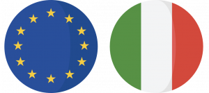 Bandiera Europea ed Italiana