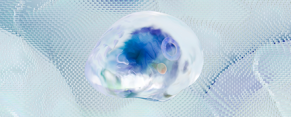 Rete neurale digitale con neuroni luminosi arancioni collegati da rami neri su sfondo blu scuro.