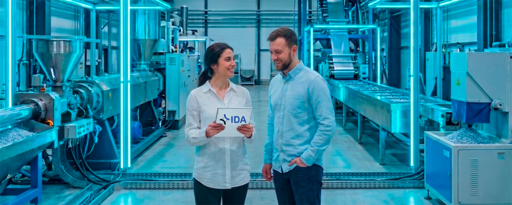 Sfondo blu con una rete di linee e punti luminosi collegati, che formano una struttura astratta simile a una rete digitale o tecnologica.