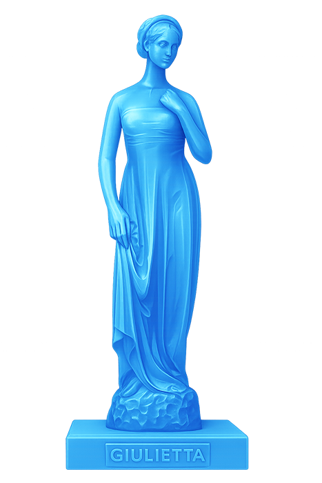 icona-giulietta statua azzurra che rappresenta Giulietta