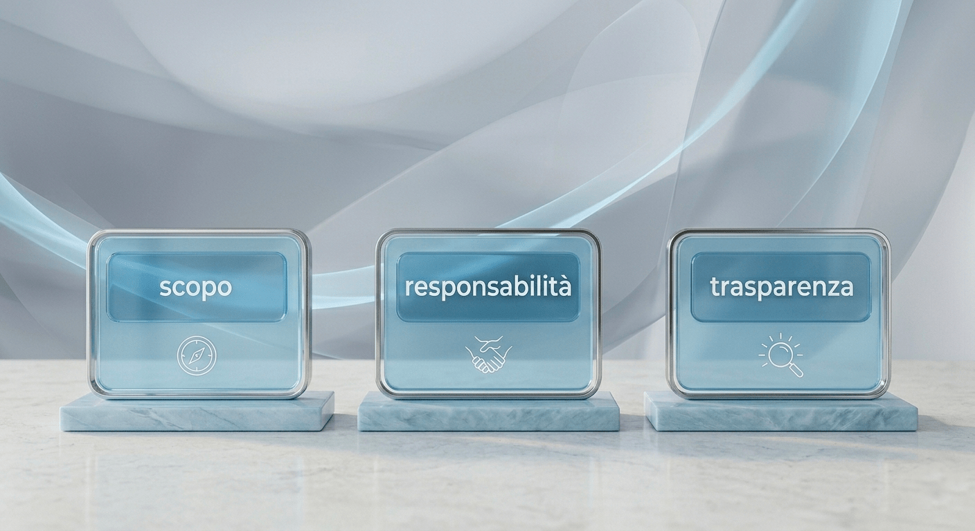 tre pilastri effetto vetro con
